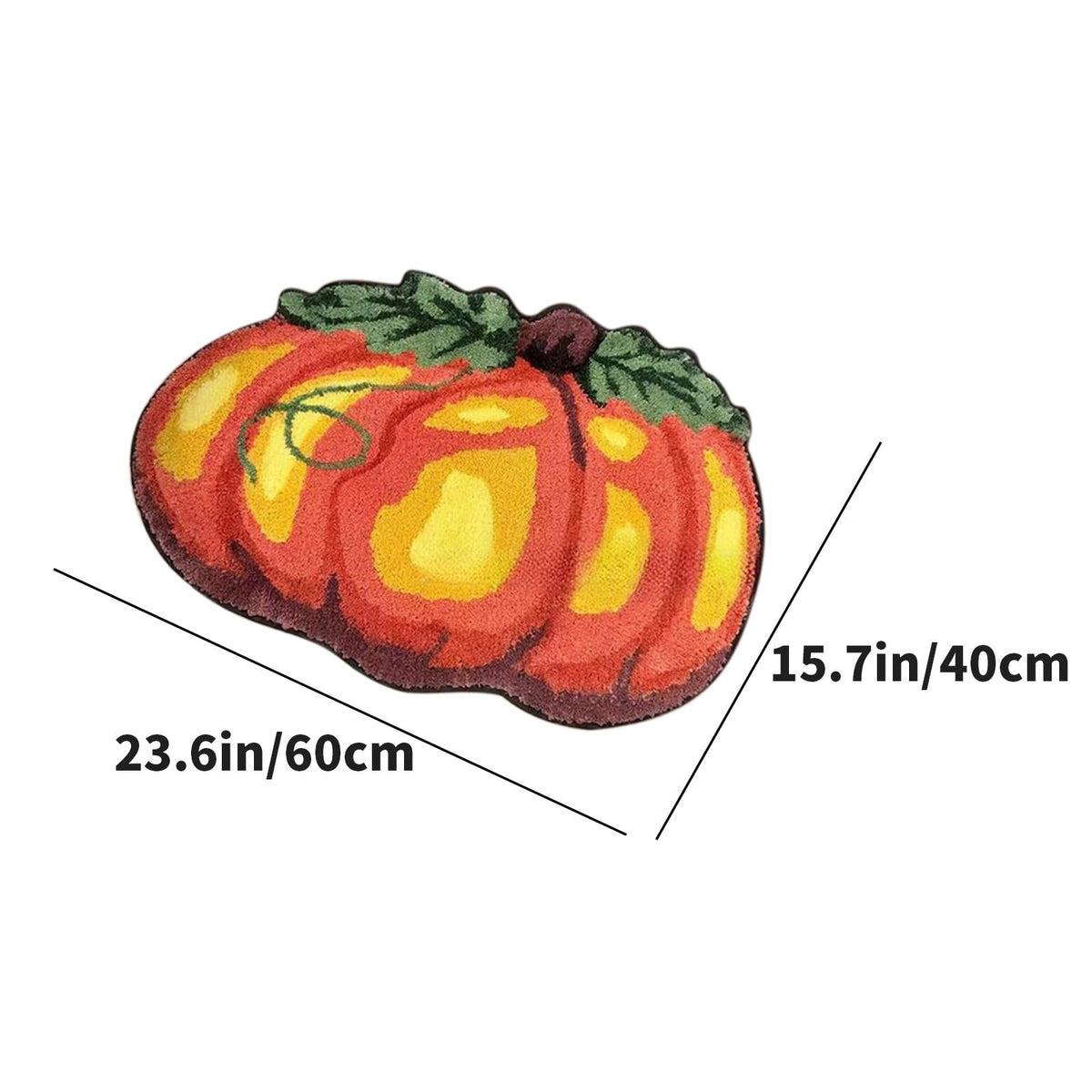 Orange Plaid Fall Outdoor Mat, Hand-Woven Porch Rug for Thanksgiving Halloween Door Decor