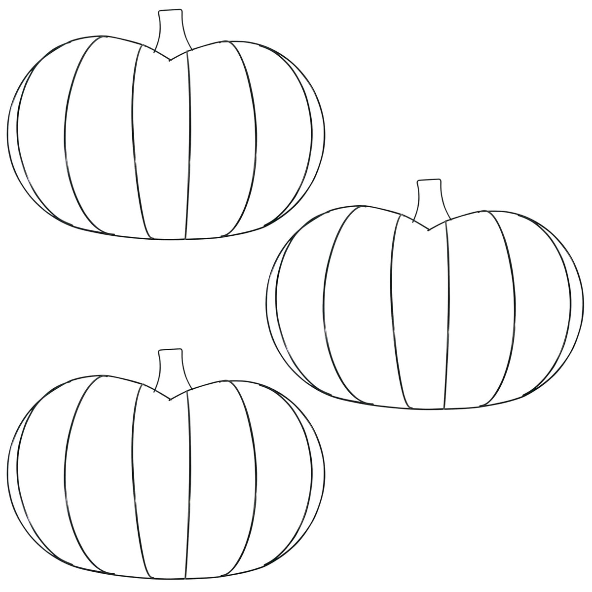 Pumpkin Shaped 3D Metal Wreath Forms 13x17.625 Inches Fall Halloween Farmhouse Autumn Thanksgiving DIY Art Craft Material Supplies Making Centerpiece Bouquet Decoration Indoor Outdoor Wreath Pack of 3