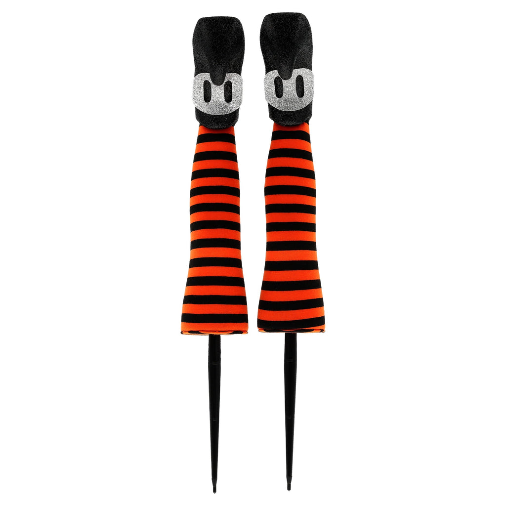 Witch's Boots Yard Stake Outdoor Decorations, Orange and Black, 18.1", 2 Count, Halloween by Way To Celebrate