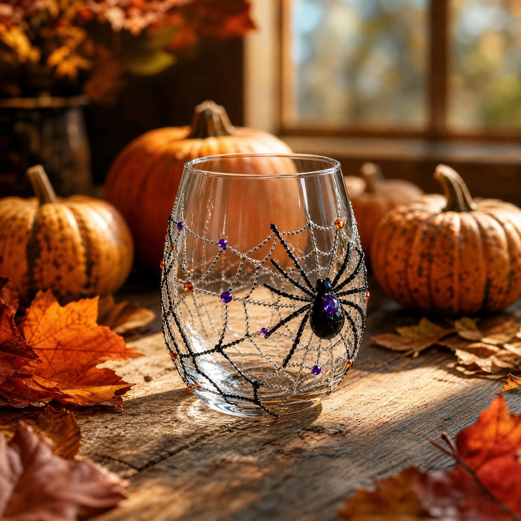 SCNOR Vintage Stained Glass Pumpkin Table Lamp, USB Powered Jack O Lantern Night Light for Halloween Fall Mantel Decor
