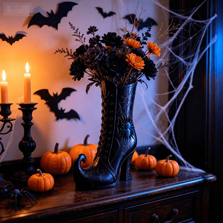 SCNOR 72 Inch Halloween Felt Garland with Ghost Pumpkin Witch Hat Spider Broom, Hanging Decor for Fireplace Mantel Wall