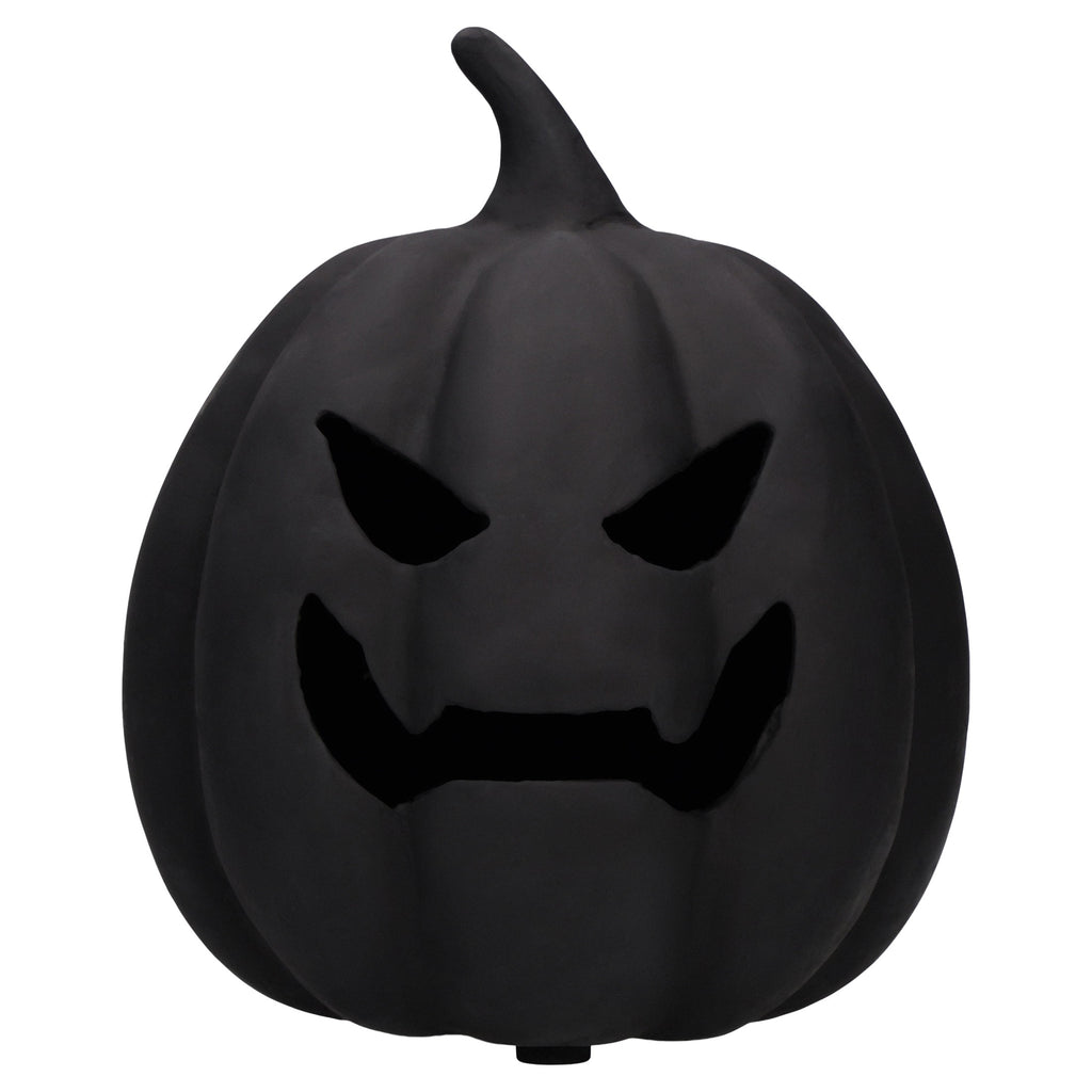 Paper Mache Jack-o'-Lantern Decoration, Black, 8.3", Halloween by Way To Celebrate