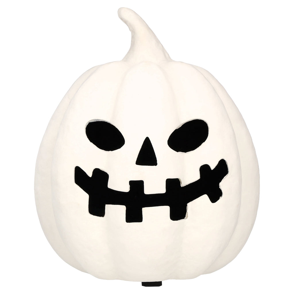 Paper Mache Jack-o'-Lantern Decoration, Black, 8.3", Halloween by Way To Celebrate