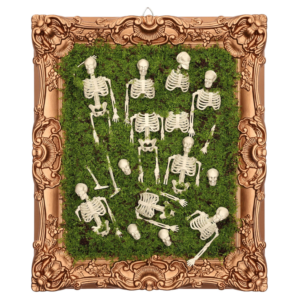 Skeleton Moss Framed Wall Art, Multicolor, 12" x 14.5", Halloween by Way To Celebrate