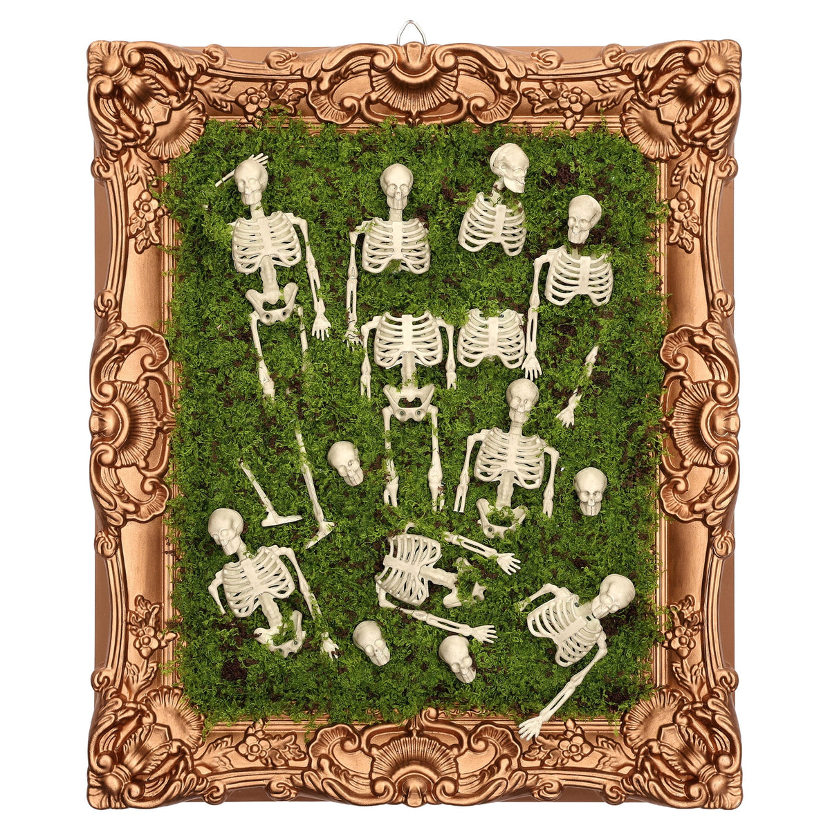 Skeleton Moss Framed Wall Art, Multicolor, 12" x 14.5", Halloween by Way To Celebrate