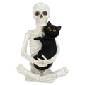 Skeleton and Cat Decoration, Black and White, 8.8", Halloween by Way To Celebrate