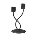 Slhenay Modern Candlestick Candle Holders for 2 Candles- Matte Black Candelabra for Halloween Tabletop Taper Candlesticks Decor for Home Decorative Candle Stick Holder for Formal Events Dining Room