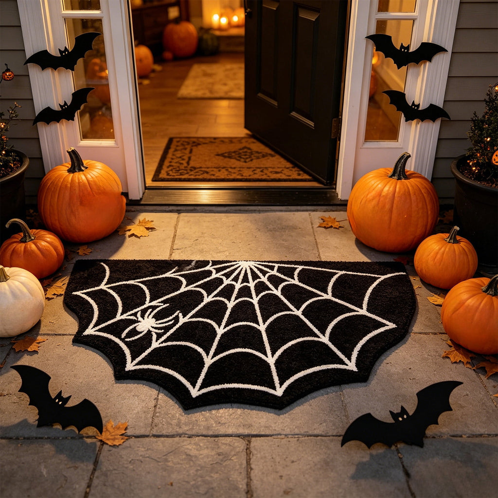 Halloween Decor White Ghost Rug 24x16 inches, Handmade Tufted Fluffy Aesthetic Area Rugs, Cute Soft Cool Non Slip Floor Carpet Bath mat, Living Room, Bathroom, playroom, Kitchen
