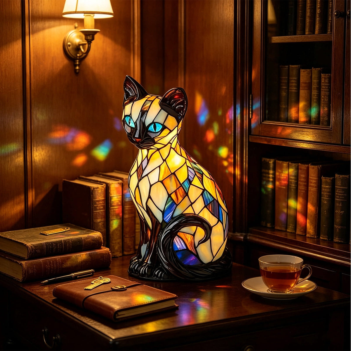 Sruoe Resin Owl Vintage Table Lamp, Decorative Animal Night Light for Bedroom Office Indoor Home Year Round Decor