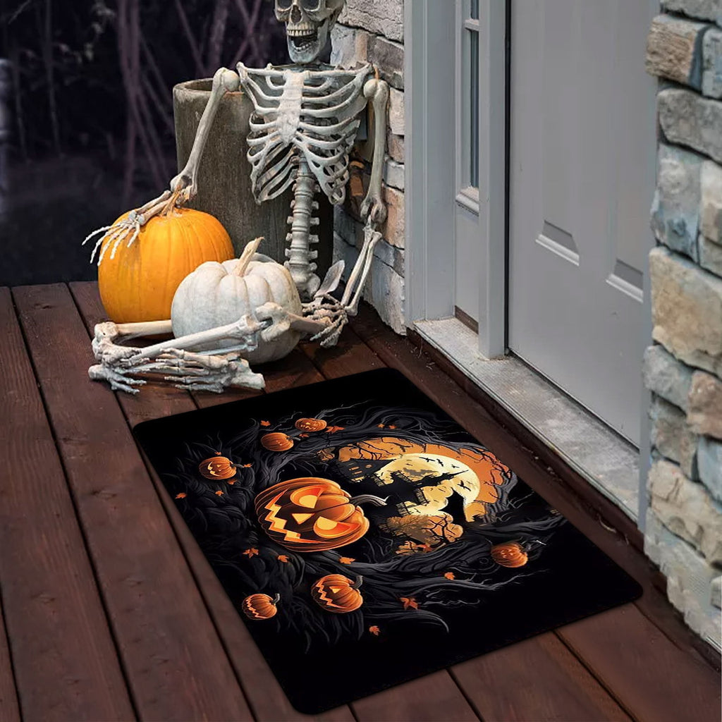 Stijggn Halloween Kitchen Rugs Halloween Mat Halloween Decorations Doormat, Welcome Mats for Front Door,Spooky Outdoor Mats for Front Door, Living Room, Bedroom, K-ids' Room