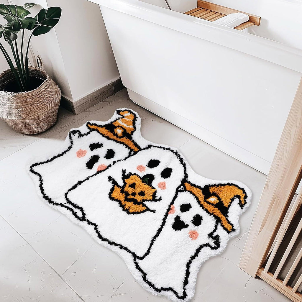 Stijggn Halloween Kitchen Rugs Halloween Mat Halloween Decorations Doormat, Welcome Mats for Front Door,Spooky Outdoor Mats for Front Door, Living Room, Bedroom, K-ids' Room