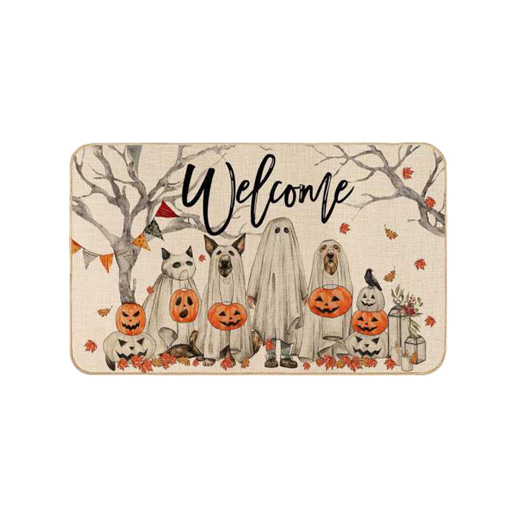 Stijggn Halloween Kitchen Rugs Halloween Mat Halloween Decorations Doormat, Welcome Mats for Front Door,Spooky Outdoor Mats for Front Door, Living Room, Bedroom, K-ids' Room