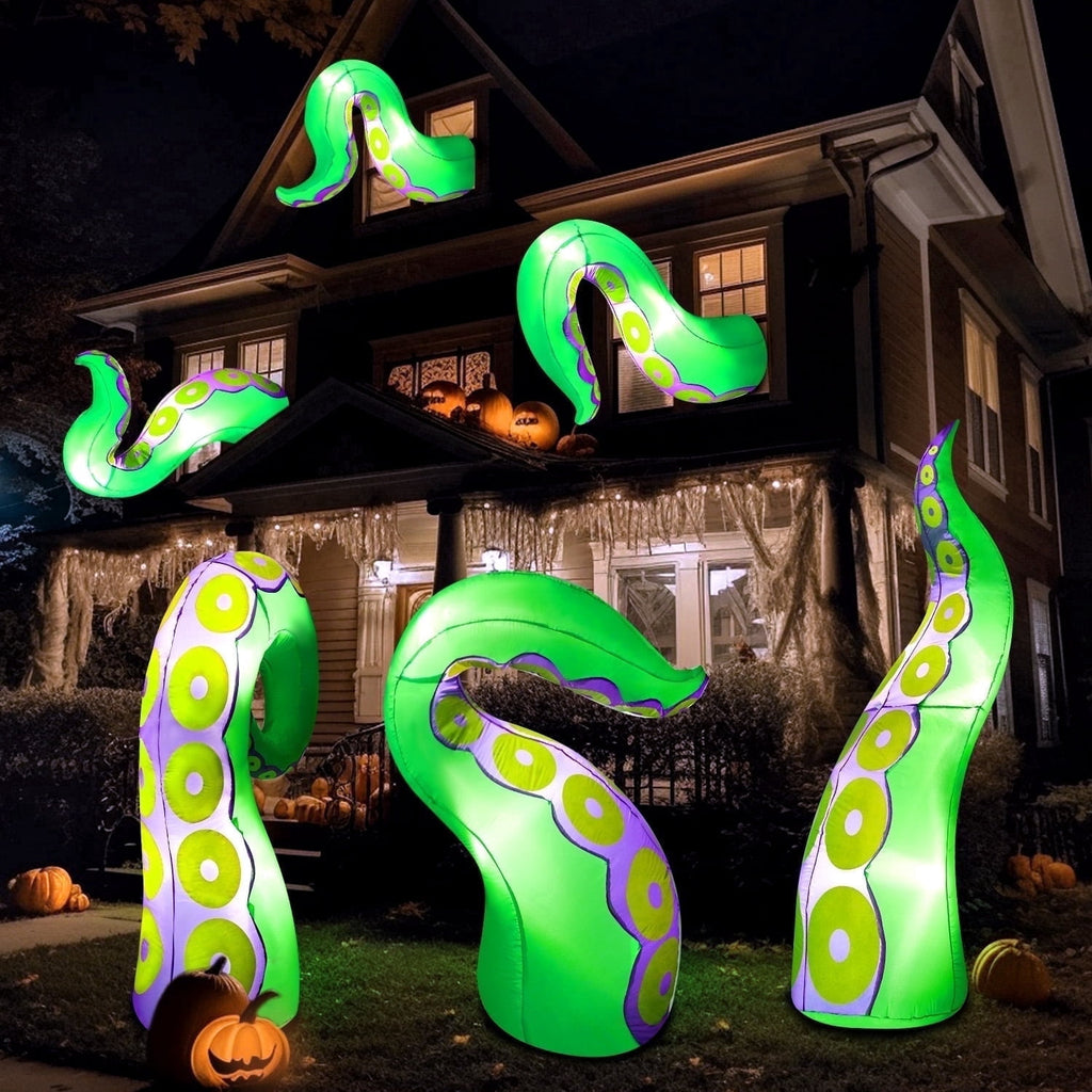 Joyfy 9 ft Halloween Inflatable UFO Alien Decoration with Built-in LEDs,UFO Halloween Decorations Outdoor Blow Up Yard Lawn Decoration