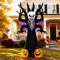 Toiyjofe 8ft Giant Halloween Inflatable Grim Reaper Tree with Pumpkins & LED Lights, Outdoor Skeleton Yard Decoration for Lawn & Haunted House