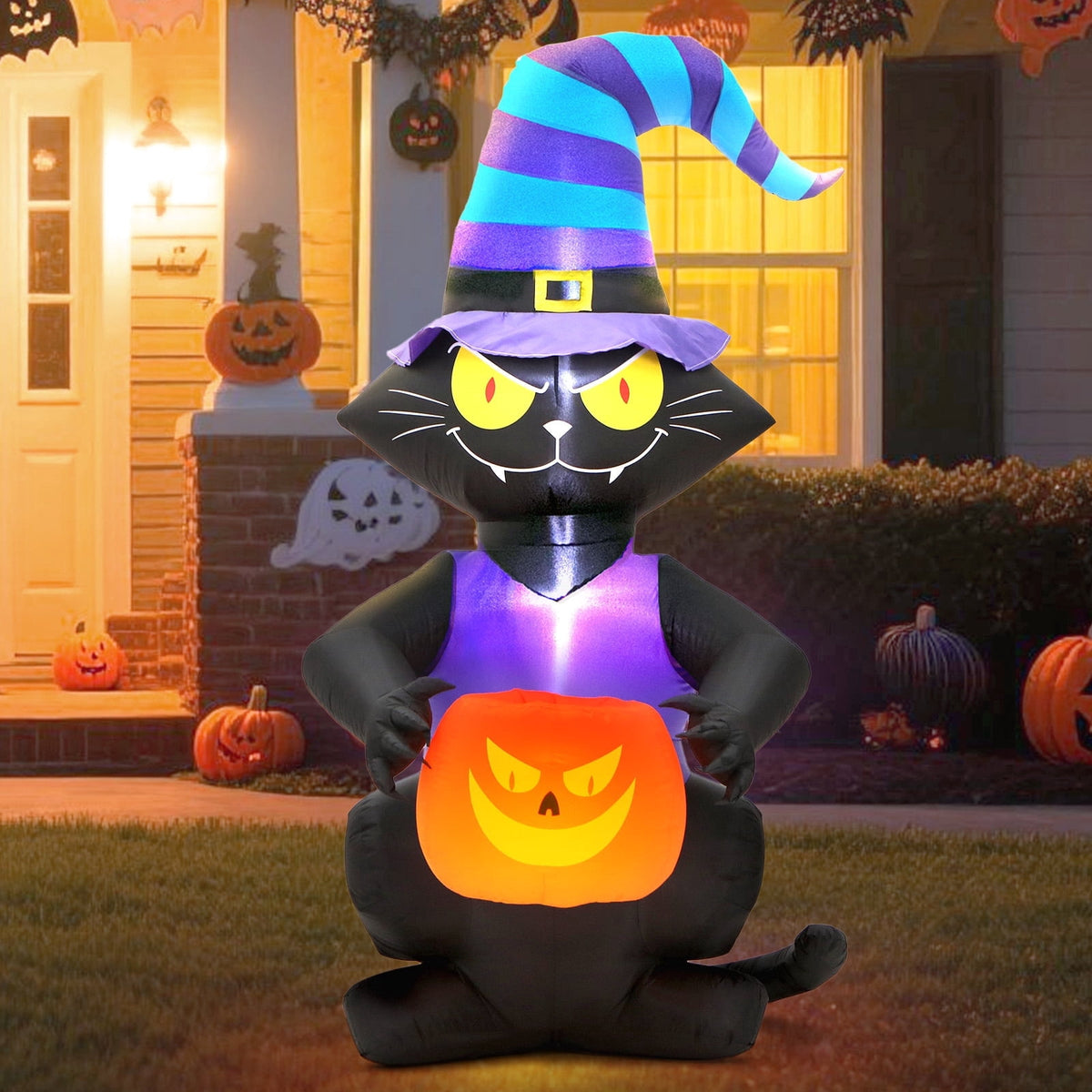 Toiyjofe 8ft Giant Halloween Inflatable Grim Reaper Tree with Pumpkins & LED Lights, Outdoor Skeleton Yard Decoration for Lawn & Haunted House
