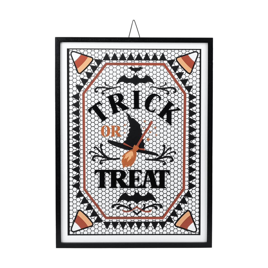 Trick or Treat Framed Wall Art, Multicolor, 14.8" x 20", Halloween by Way To Celebrate