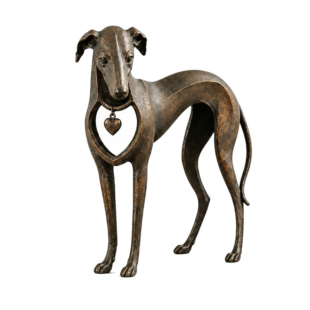 Dachshund Statue 9", Rusted Metal Dog Sculpture for Garden Yard, 1 Pack