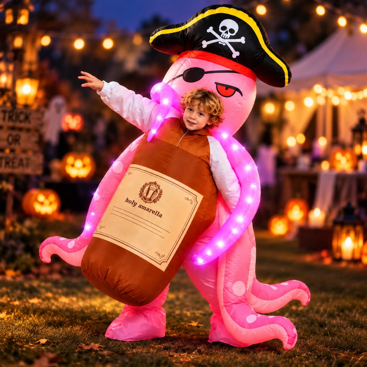 WonderStone Axolotls Inflatable Costume with LED Lights, Halloween Ride-on Costume, Blow-Up Dragon Onesie for Cosplay Party, Suitable for Kids Ages 7-12