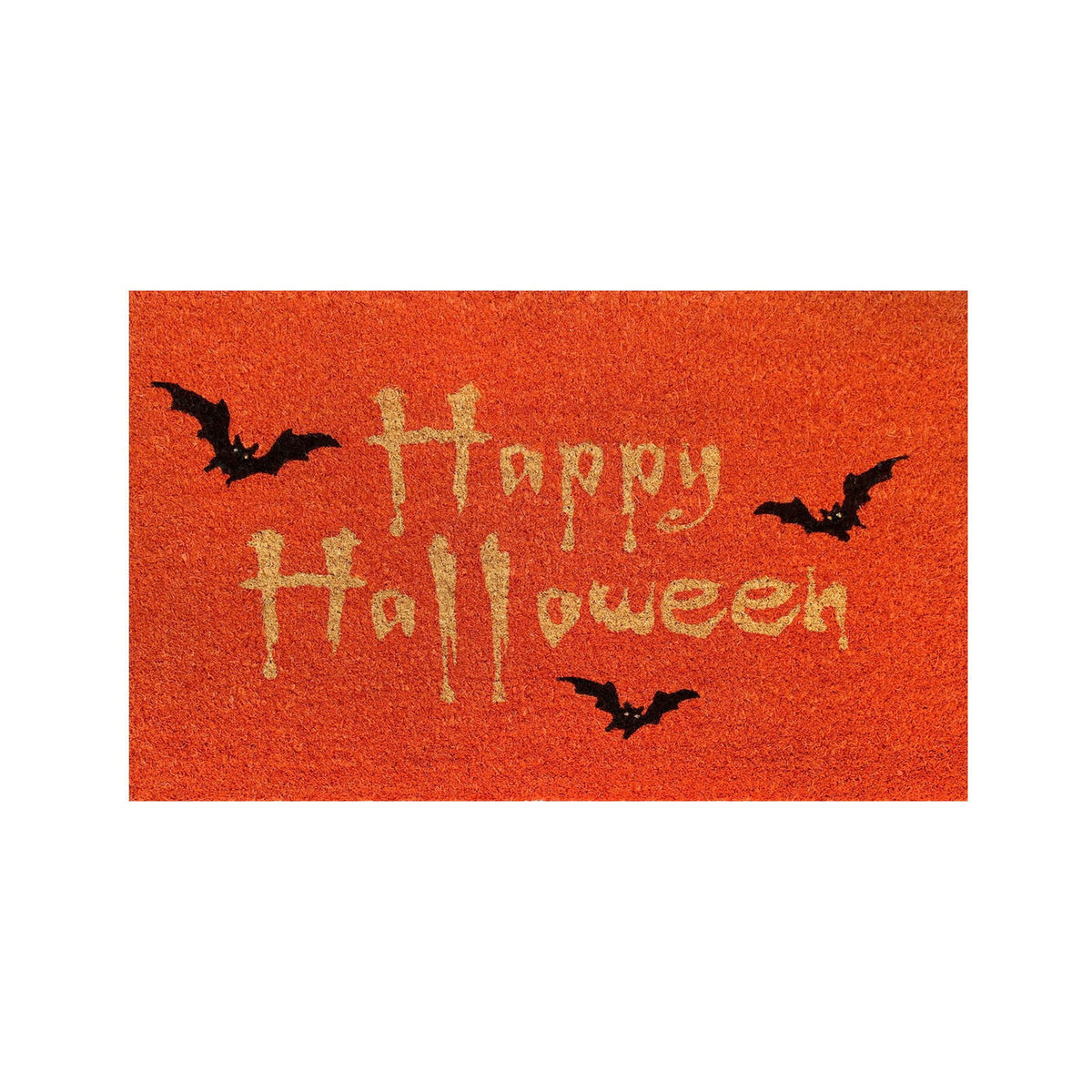 Wovilon Halloween Area Rug Doormat, Black Castle Front Door Mat Non Slip Rubber Backing, Happy Halloween Orange Indoor Outdoor Entrance Mats, Halloween Home Decor Outdoor Rug, 16 X 24 Inches