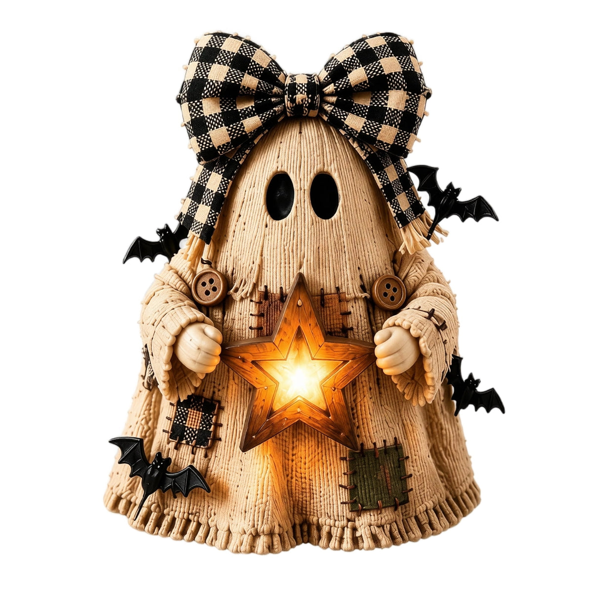 XHKUYI Halloween Scarecrow Pumpkin Figurine 6 inch, Handcrafted 3D Resin Witch Hat Scarecrow with Glowing Lanterns, for Halloween Home Party Tabletop Mantel Shelf Decor
