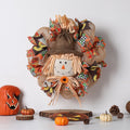 YOTQUSKI Fall Wreath,Halloween Wreath,Fall Thanksgiving Wreath Scarecrow Wreath Front Door Patio Hanging Halloween Party Decoration
