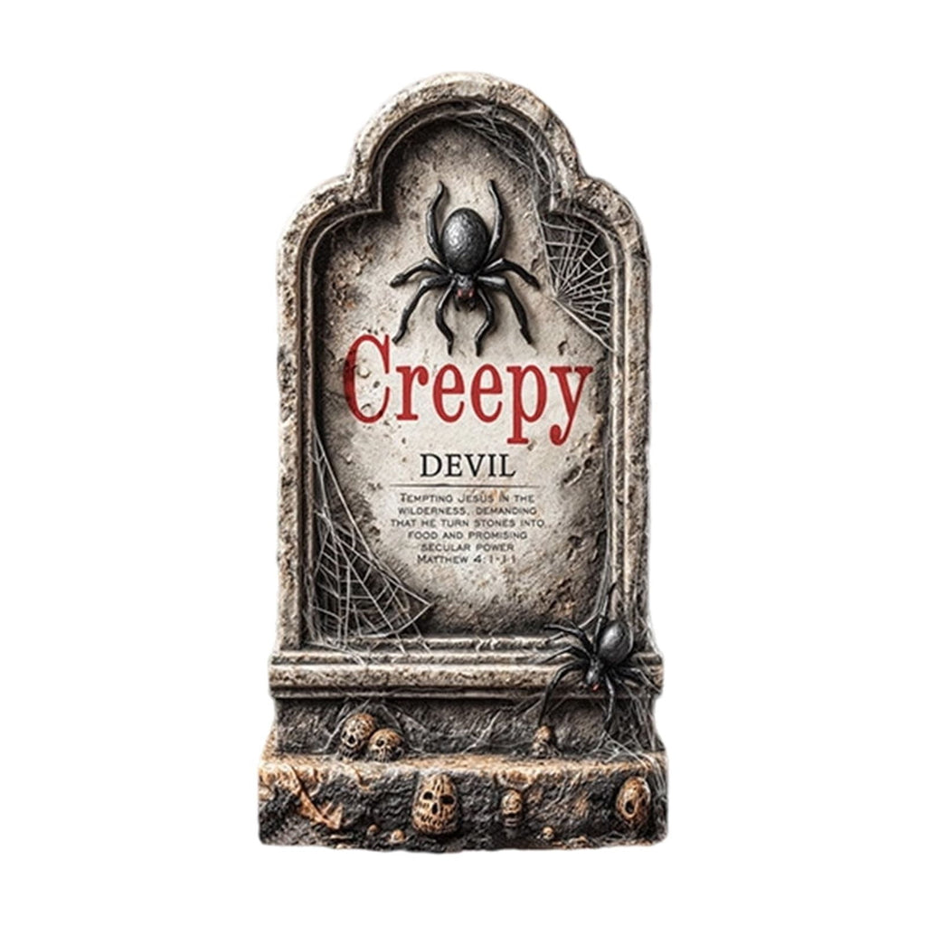Yashow Elite Dark Gray Plastic Halloween Tombstone Garden Sign Weatherproof Cemetery Scene Lawn Decoration for outdoor courtyard party, 16 inch, 1-pack