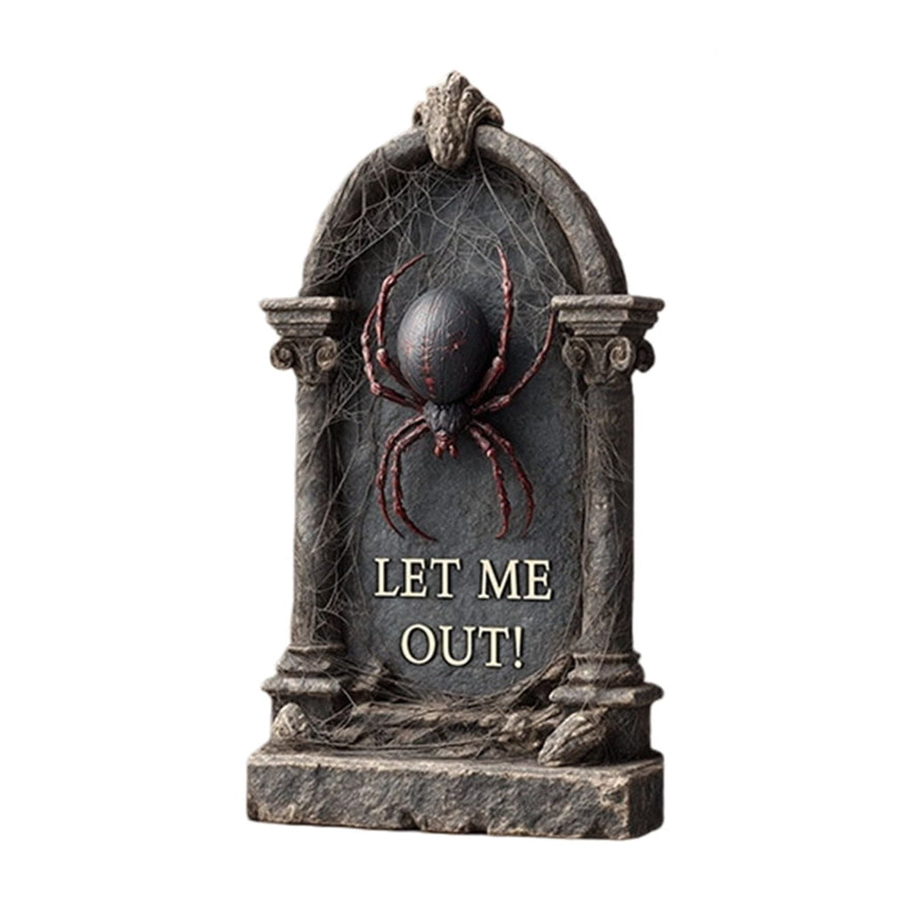 Yashow Elite Dark Gray Plastic Halloween Tombstone Garden Sign Weatherproof Cemetery Scene Lawn Decoration for outdoor courtyard party, 16 inch, 1-pack