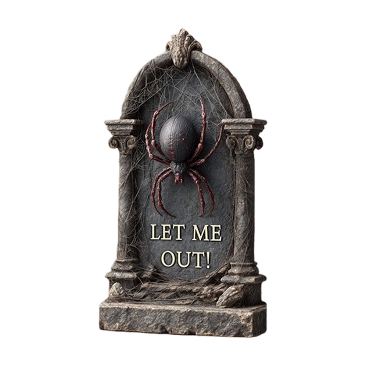 Yashow Elite Dark Gray Plastic Halloween Tombstone Garden Sign Weatherproof Cemetery Scene Lawn Decoration for outdoor courtyard party, 16 inch, 1-pack