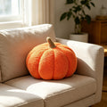 Yhmxh Soft Fluffy Pumpkin Throw Pillow, 3D Plush Sherpa Stuffed Pumpkin Cushion Decor, Cute Autumn Harvest Pumpkin Shaped Plush Toy for Sofa Couch Bed Farmhouse Thanksgiving Halloween Party Decor