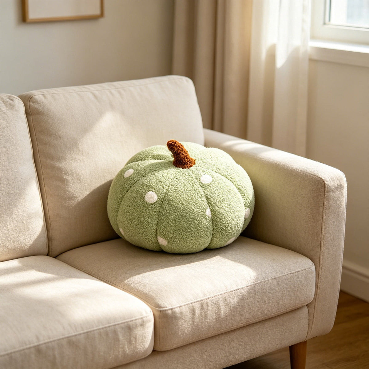 Yhmxh Soft Fluffy Pumpkin Throw Pillow, 3D Plush Sherpa Stuffed Pumpkin Cushion Decor, Cute Autumn Harvest Pumpkin Shaped Plush Toy for Sofa Couch Bed Farmhouse Thanksgiving Halloween Party Decor