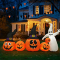 Zimtown 8 FT Halloween Inflatables Pumpkin, Halloween Decoration 5 Blow up Pumpkins,Ghost w/ Build-in LEDs for Halloween Party