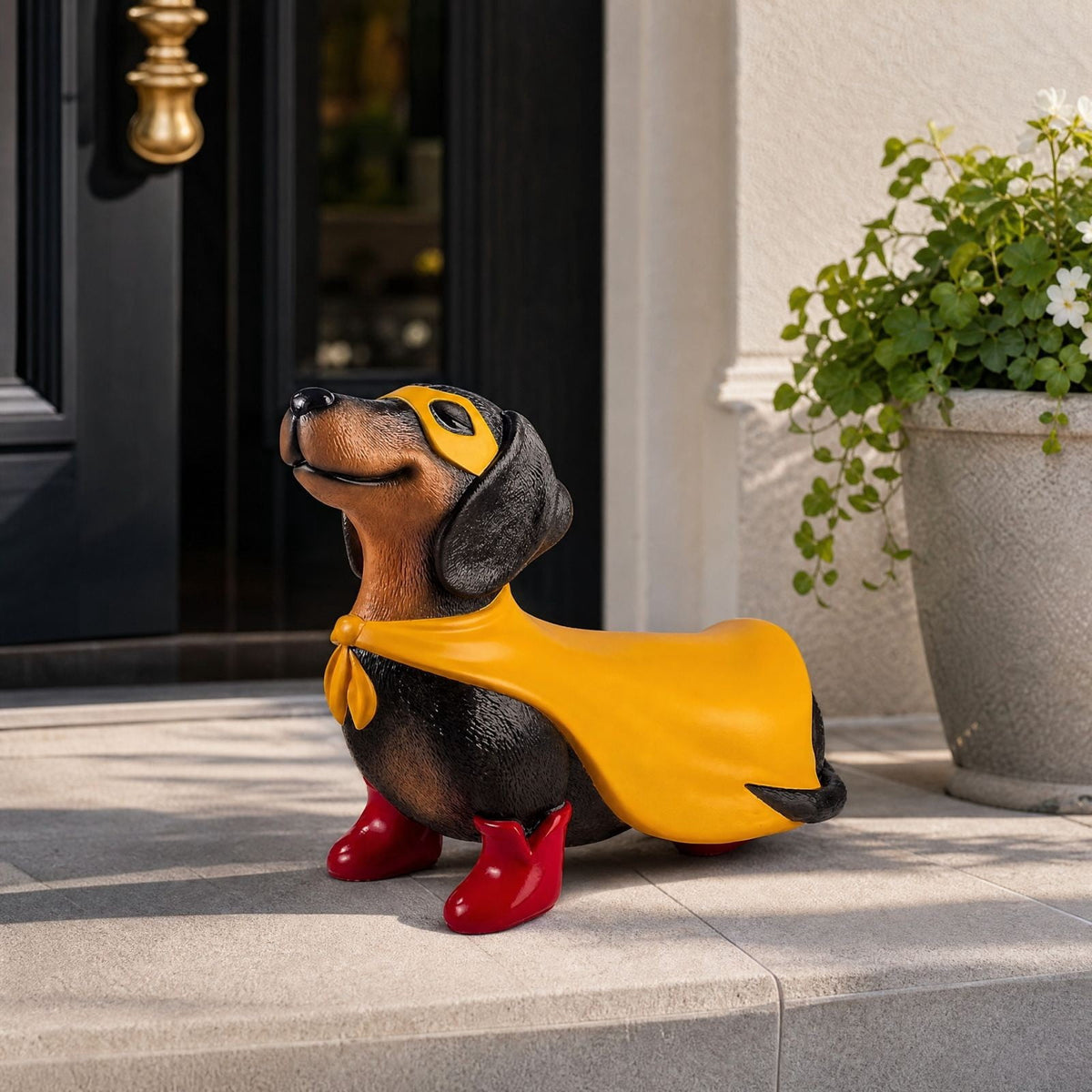 Halloween Light Up Blow Mold Super Hero Dachshund Wiener Dog Statue, Outdoor Indoor Fall Front Porch Lawn Decoration, Pet Lover Gift