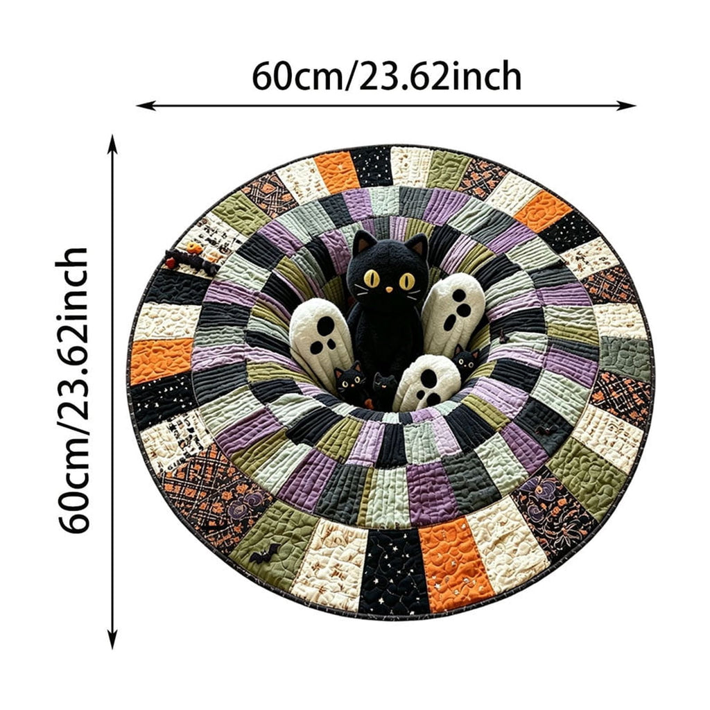 Win s Way 3D Illusion Round Halloween Rug Optical Illusion Doormat Non- Washable Entryway Decor Spooky Fall Front Door Mat for Party Decoration Available in 15.8/23.6/31.5 Inch
