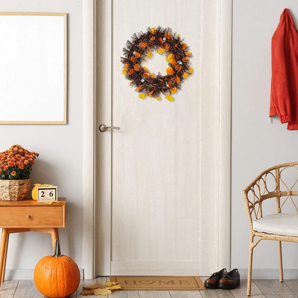 Fall Decor - LED Fall Wreaths for Front Door - 22" Autumn Wreaths - Decorations for Autumn Thanksgiving Harvest Farmhouse Home Outdoor Indoor Window Wall