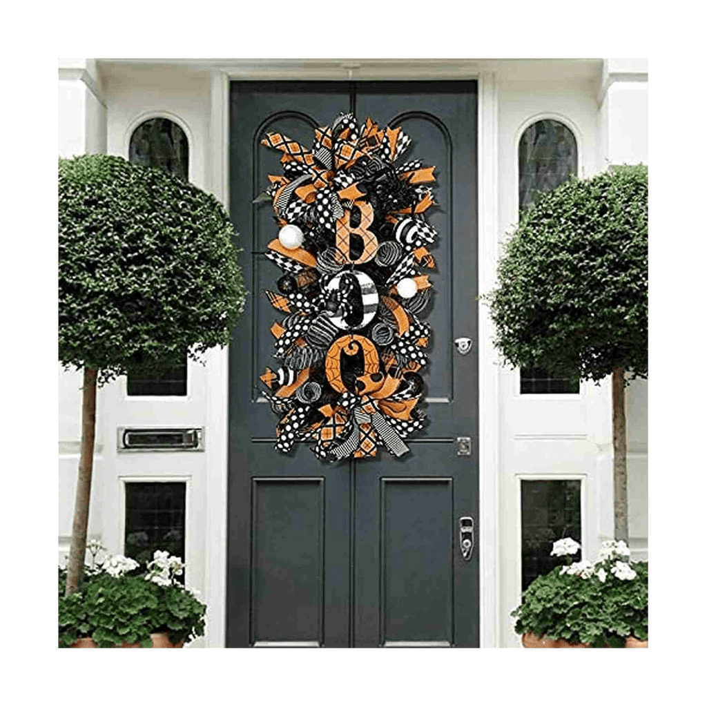 Halloween Wreath Fall Wreath, Halloween Wreath for Front Door, Halloween Spider, Mesh and Ribbons Wreath