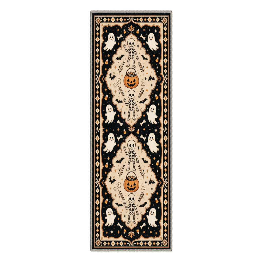GENIMO 2'x3' Halloween Doormat, Washable Non Slip Soft Gothic Castle Outdoor Door Mat for Front Door Covered Porch Patio Entryway, Antique Gold