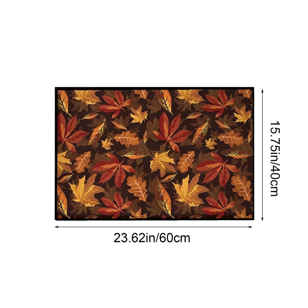 Twfbrm Fall Welcome Doormat, Fall Decorations for Home, 16"x24" Maple Leaves Pattern Floor Mat, Non-Slip Absorbent Entrance Rug Autumn Decorative Front Door Carpet for Thanksgiving Halloween