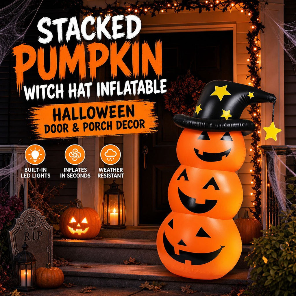 Halloween Decoration Indoor Outdoor Clearance Under $5.00! Thanksgiving Fall Decorations for Home, 4.6-Foot High Halloween Inflatable Pumpkin Ghost Outdoor Courtyard Party Luminous Air Model Scene