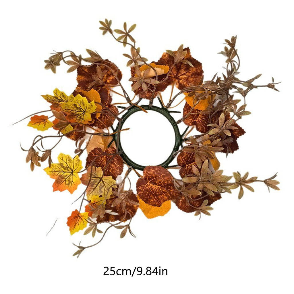 Small Fall Gradient Wreath for Front Door, Multicolor Artificial Autumn Wreaths Thanksgiving Decor for Home, Fall Halloween Decorations, Outdoor Indoor Farmhouse Wall Decor Year Round, E