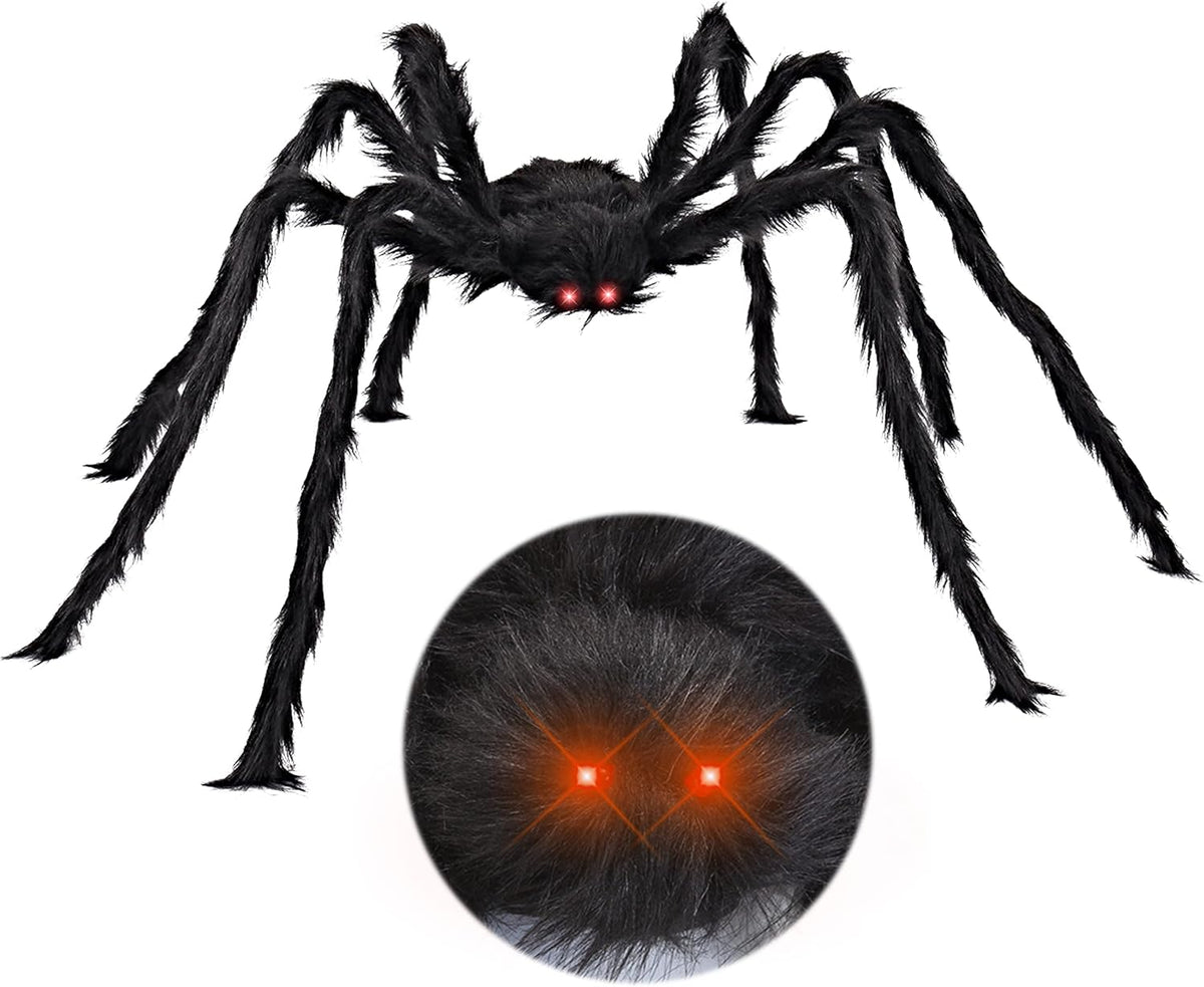 Joyfy 6.5 ft Giant Spider Halloween Decorations,Scary Spider Halloween Outdoor Party Decorations Props Halloween Yard Decorations,Black