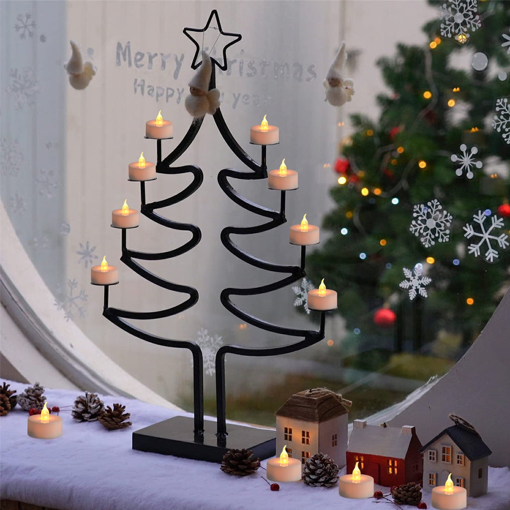24PCS LED Tealight Candles with Remote Timer, Battery Operated Flameless Tea Light Candles, Fake Flickering Votive Candles for Home Centerpiece Table, Anniversary, Party, Halloween, Ramadan Decor