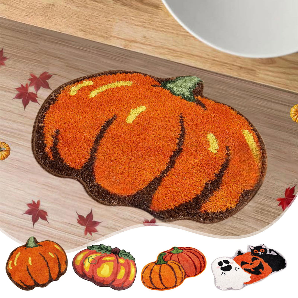 JoyMoreHome Halloween Pumpkin Ghost Welcome Door Mats 15.7x23.6 Inch Halloween Doormats Non-slip Entrance Floor Door Rug for Home Kitchen Front Door Halloween Decorations