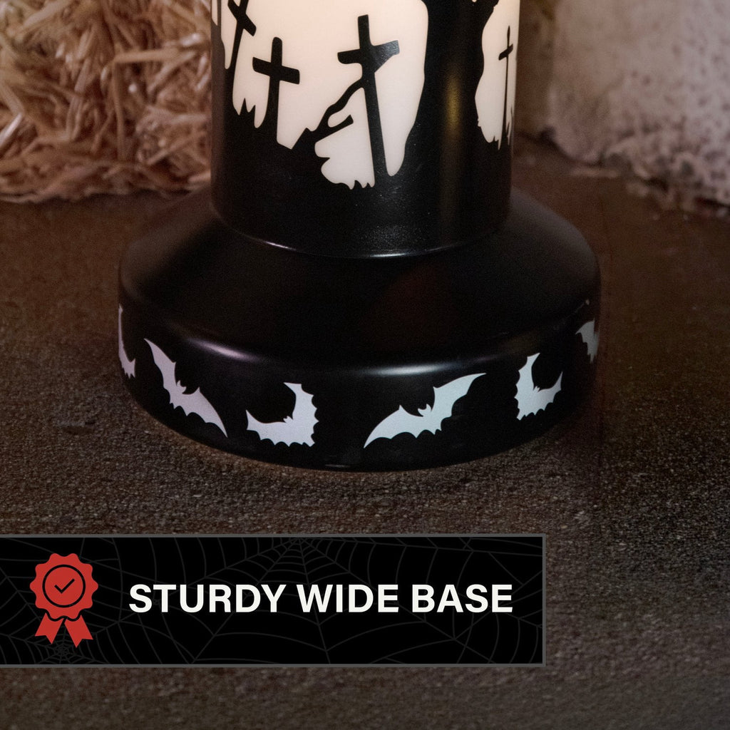 Haunted Hill Farm Halloween Blow Mold Flicker Wick Candle Warm White 3.3-Ft.