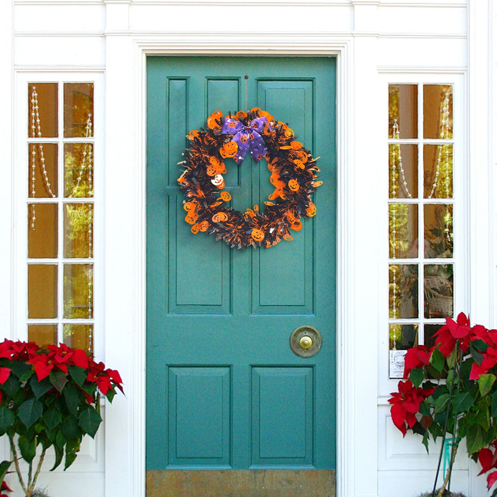 XGFHYJEH Halloween Wreath, Halloween Wreaths for Front Door, Halloween Decorations, Halloween Home Wall Decor Ornaments