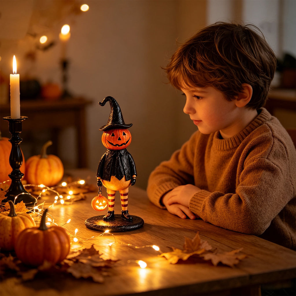 Lighted Halloween Ghost Candy Bowl, Cute LED Ghost Holding Pumpkin Candy Bucket for Trick or Treat, Outdoor Halloween Decorations for Front Porch, Indoor Yard Patio Halloween Decor