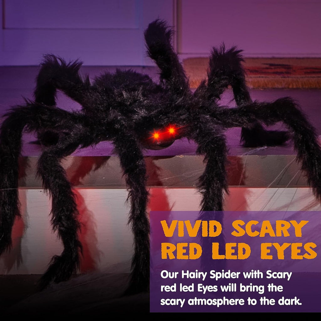 Joyfy 6.5 ft Giant Spider Halloween Decorations,Scary Spider Halloween Outdoor Party Decorations Props Halloween Yard Decorations,Black
