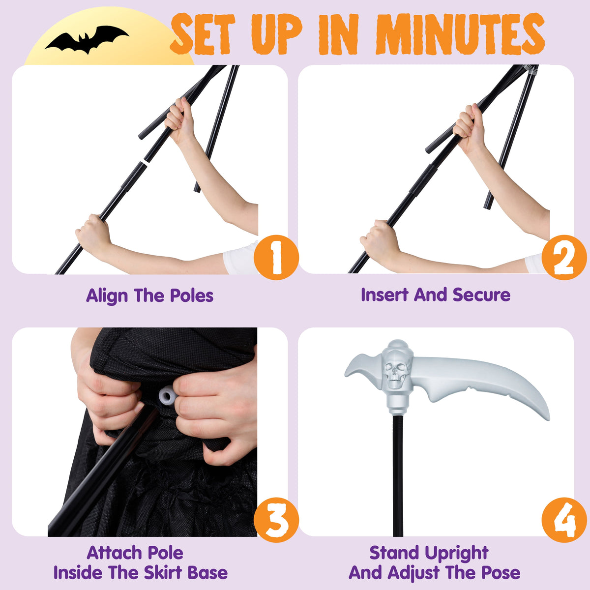 Joyfy 3 Pack Witches Halloween Decorations Outdoor, 51" Sound Activated Light Up Flying Witch Stakes with Color Changing Face & Creepy Sound, Life Size Halloween Props for Lawn Grave Party
