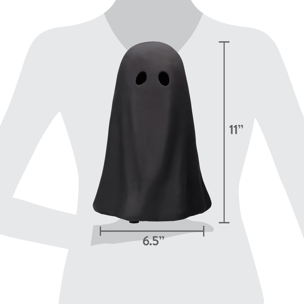 Paper Mache Ghost Decoration, Black, 10.9", Halloween by Way To Celebrate