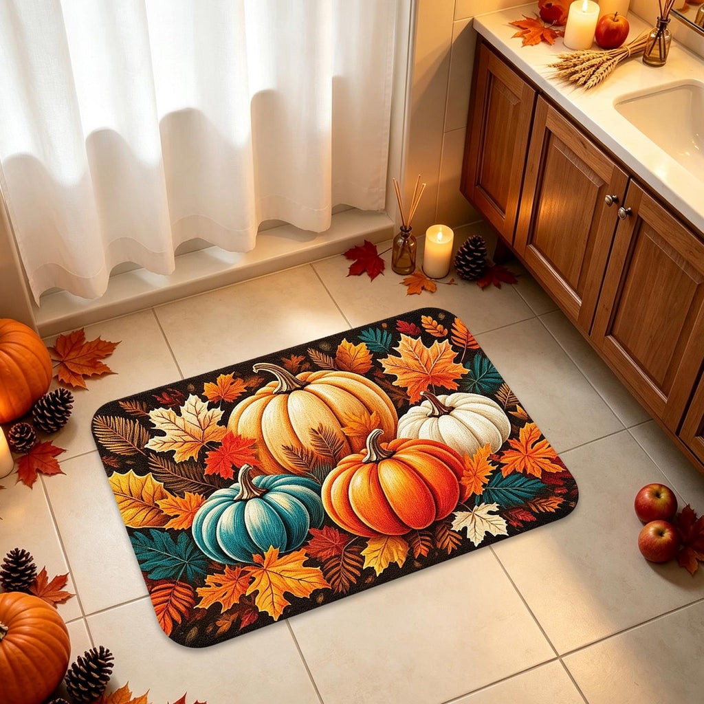 Autumn Door Mat for Entryway, 16x24 Inch, Fall-Themed Floor Doormat for Home Decor, Non-Slip Rug Mat for Living Room, Kitchen, Bedroom, Gifts for Fall Lovers (E)