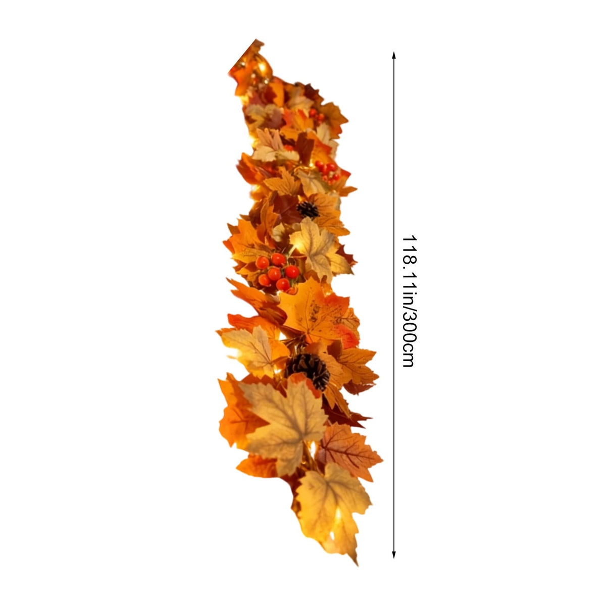 Fall Decorations for Home, 71 inch Fall Garland with Lights, Glowing Artificial Maple Leaves Home Decor Thanksgiving and Halloween, Bright colors